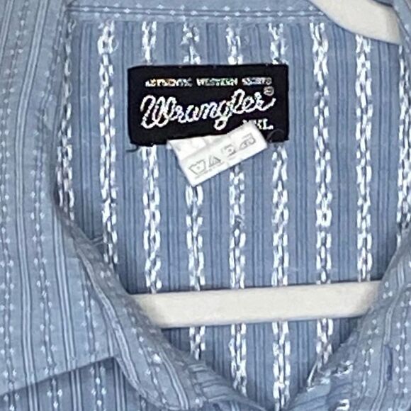 Wrangler Men’s Sz 2XL Pearl Collared 3 Snap Cuff Pearl Snapped Button Down Shirt - Picture 5 of 6